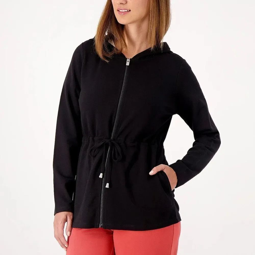 Sport Savvy French Terry Zip Front Hooded Jacket